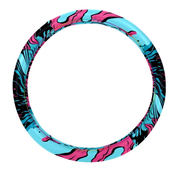 Print 14.5 Inch Printing PVC Leather Auto Accessories Steering Wheel Covers for Car Wheel Protection
