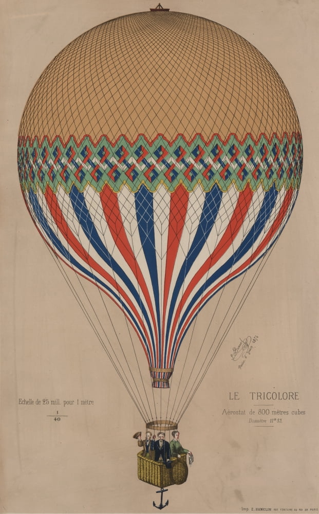 Print 1874 Le Tricolore Canvas Art - J Duruof (18 x 24)
