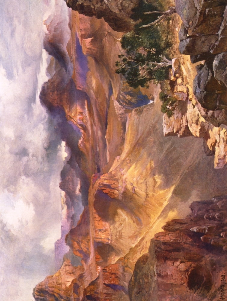 Print 1912 Grand Canyon of the Colorado Canvas Art - Thomas Moran (18 x 24)