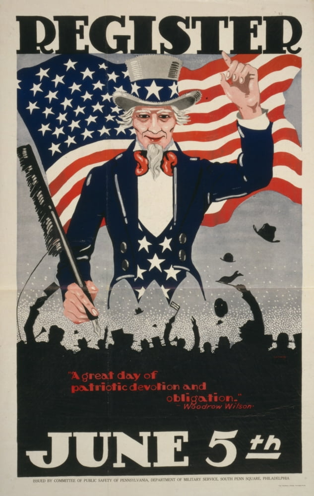Print 1917 Register June 5th Canvas Art - Unknown (18 x 24)