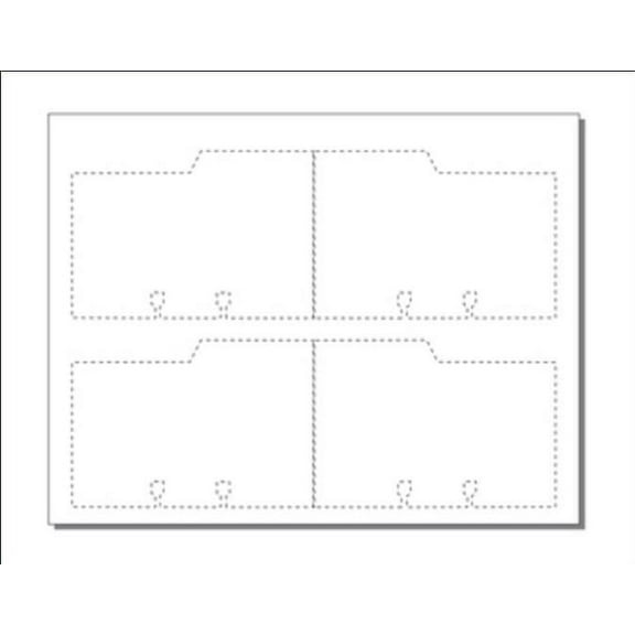 Print 4-UP Lg Rotary File Cards (3"x 5") w R&L Tabs on 8.5"x 11" Wh Cvr-250 Shts