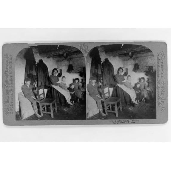 Print: A Cabin Family--Ireland, 1904