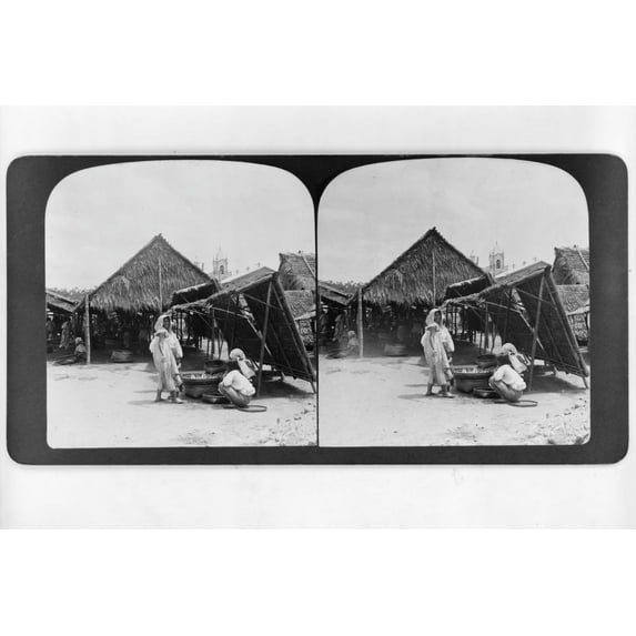 Print: A Fish Market In Manila, P.I., 1905