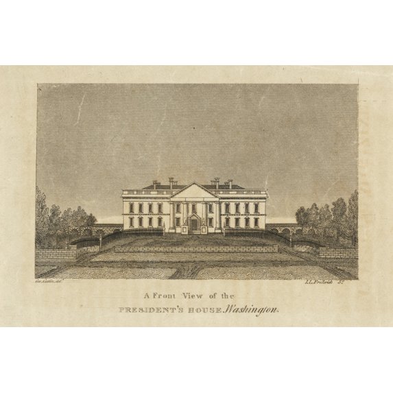 Print: A Front View Of The President's House
