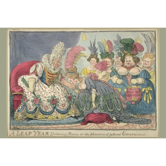 Print: A Leap Year Drawing Room, Or The Pleasures Of Petticoat Government