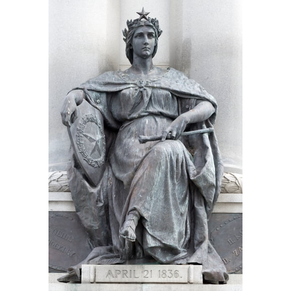 Print: A Portion Of The Texas Heroes Monument In Galveston, Texas, 2012