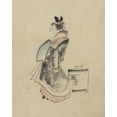 thumbnail image 1 of Print: A Woman, Possibly A Courtesan, Full-Length, Standing, Facing Left, 1 of 4