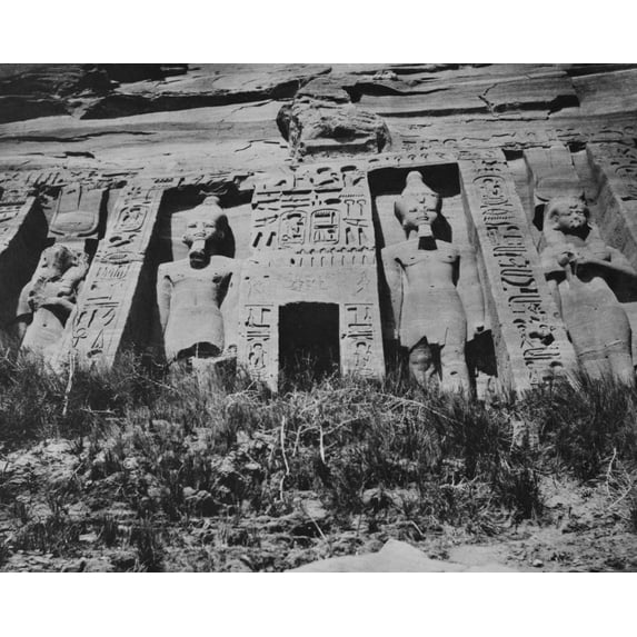 Print: Abou-Sembil - Petit Speos - Partie Centrale De La Facade, 1851