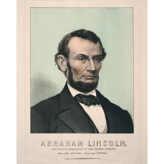 Print: Abraham Lincoln, Sixteenth President Of The United States - Born