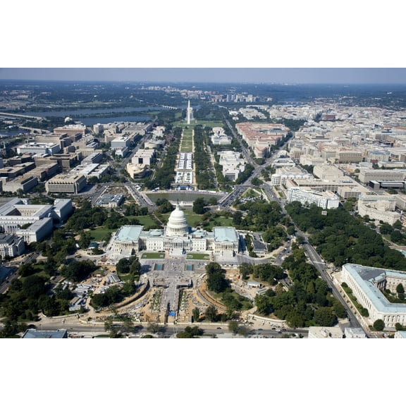 Print: Aerial Of The U.S. Capitol Under Restoration, Washington, D.C., 2006