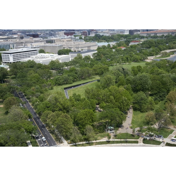 Print: Aerial View Of The Vietnam War Memorial, Washington, D.C., 2007