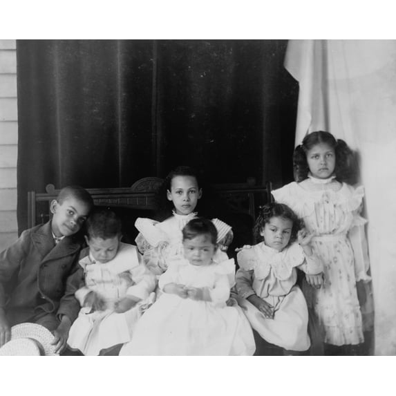 Print: African American Children On A Porch, 1899