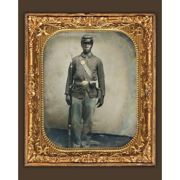 Print: African American Civil War Soldier In Union Uniform, circa 1863-1865