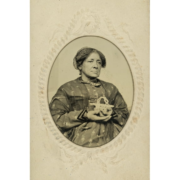 Print: African American Woman Holding Basket, circa 1861-1865