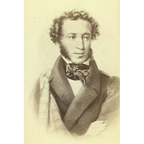 Print: Aleksandr Sergeevich Pushkin, Half-Length Portrait, Facing Slightly