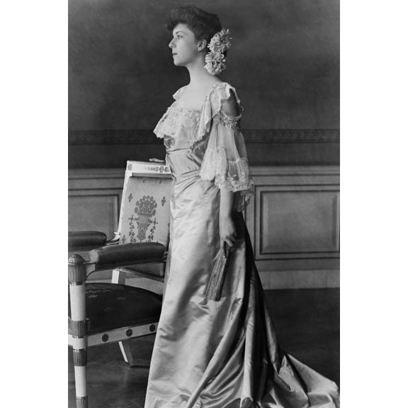 Print: Alice Roosevelt Longworth, Full-Length Portrait, Standing Next To