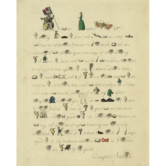 Print: America Toe Her Misstaken Mother, 1778