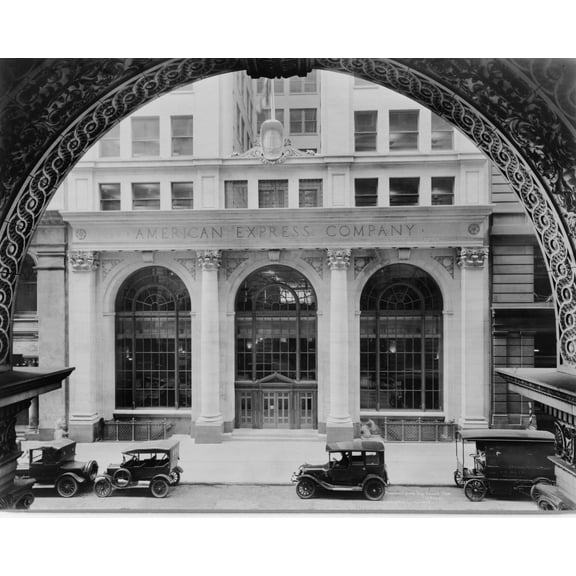 Print: American Express Bldg. Entrance, 65 B'way, NYC, 1917