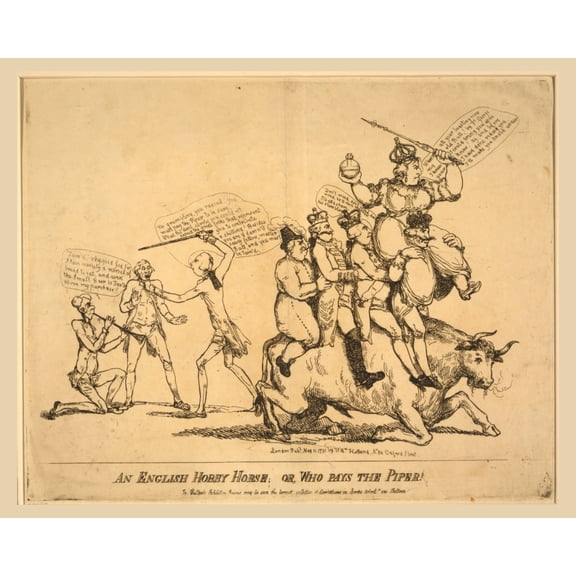 Print: An English Hobby Horse, Or, Who Pays The Piper?, 1791