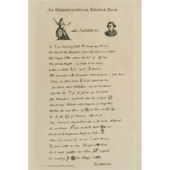 Print: An Hieroglyphycal Epistle From Britannia Toe Admiral Rodney, 1780