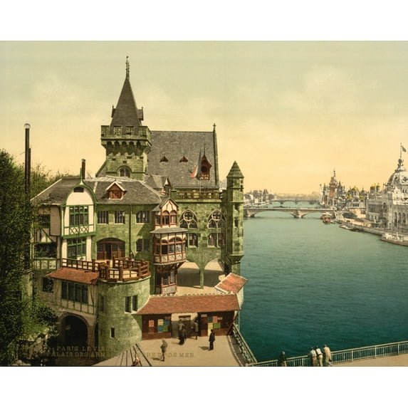 Print: Ancient Paris And Perspective Of The Bridges, Showing Army And Navy