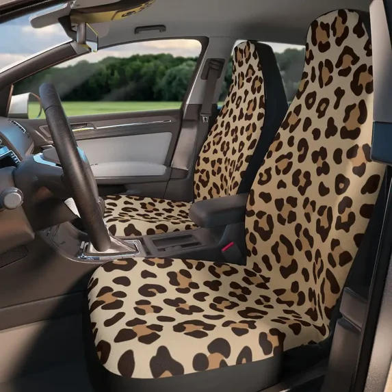Print Animal Print Front Seat Cover Polyester Car Car Seat Protection Cheetah Print Universal