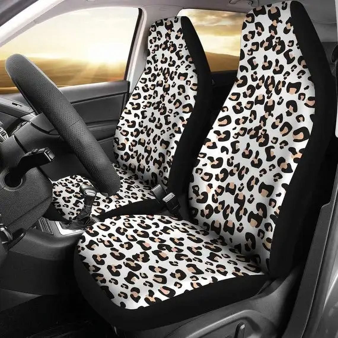 Print Animal Print Front Seat Cover Polyester Car Car Seat Protection Cheetah Print Universal