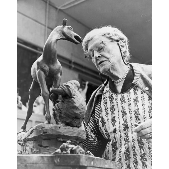 Print: Anna Hyatt Huntington, Half-Length Portrait, Facing Left