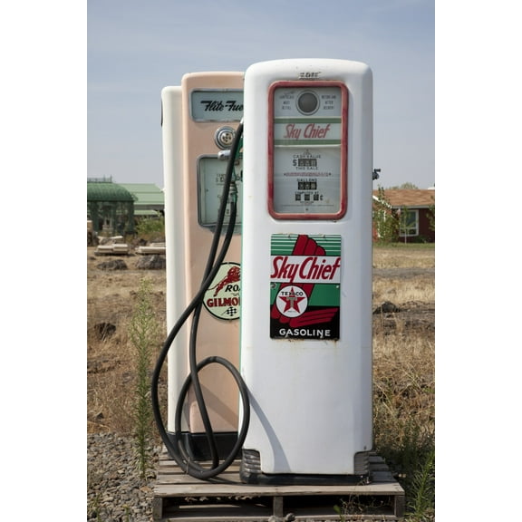 Print: Antique Yard Vintage Gas Pumps, Washington, 2009