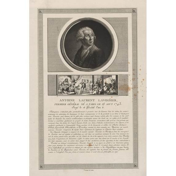 Print: Antoine Laurent Lavoisier, Fermier General. NE A Paris Le 16 Aout