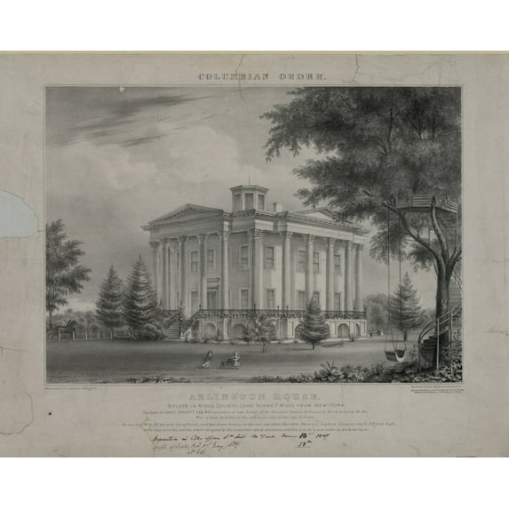 Print: Arlington House. Situate In Kings County, Long Island, 7 Miles From