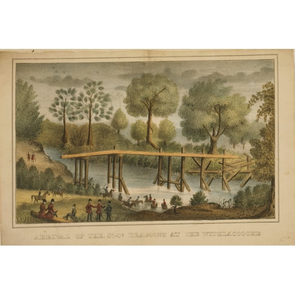 Print: Arrival Of The So. Ca. Dragoons At The Withlacooche, 1837