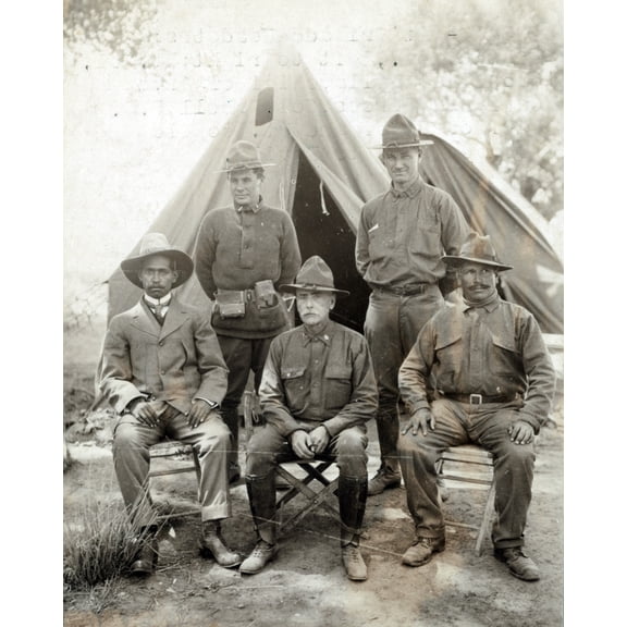 Print: At Brigade Headquarters, Casas Grandes, Mexico: L To R Lt. Col