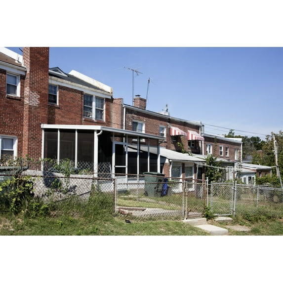 Print: Back Of Row Houses, View From Summit St., Near Intersection With M