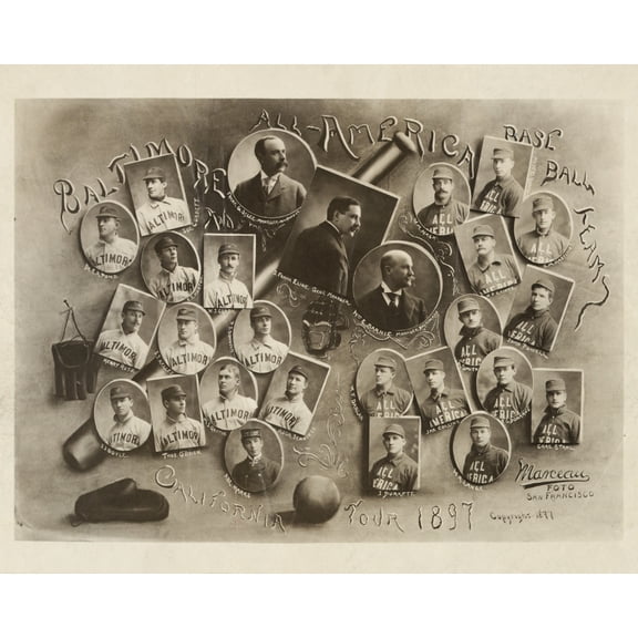 Print: Baltimore And All-America Base Ball Teams, California Tour 1897