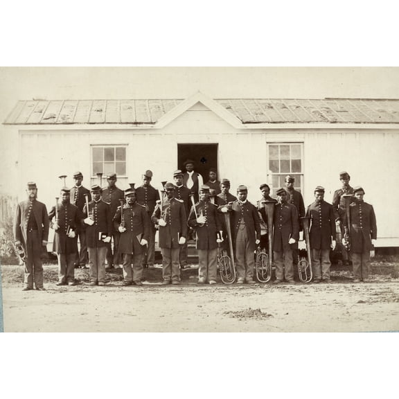 Print: Band Of 107th U.S. Colored Infantry, 1865