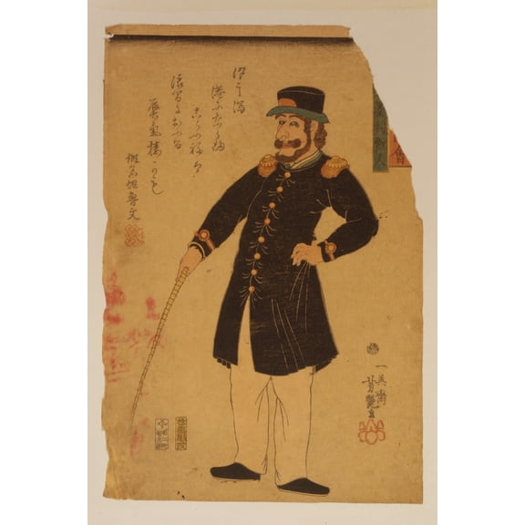 Print: Bankoku Jinbutsu Zue - Amerikajin, 1861