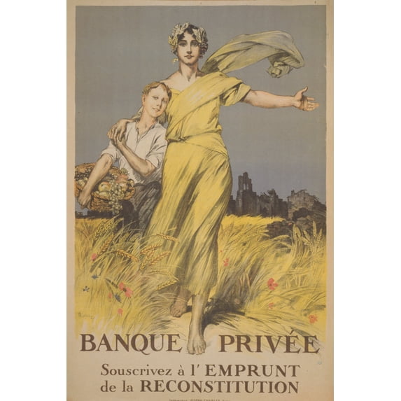 Print: Banque Privee. Souscrivez A L'emprunt De La Reconstitution, 1920