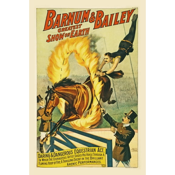 Print: Barnum & Bailey Greatest Show On Earth Daring And Dangerous