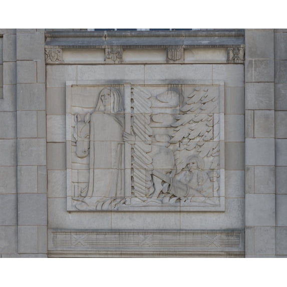 Print: Bas Relief. Federal Building And U.S. Courthouse, Asheville, North