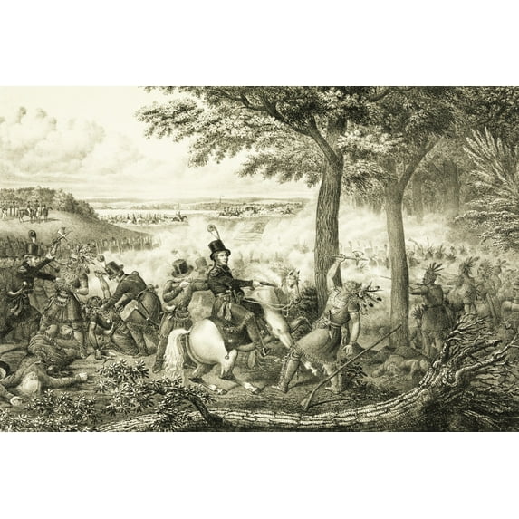 Print: Battle Of The Thames. Respectfully Dedicated To Andrew Jackson Esq