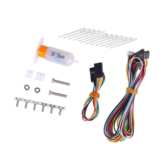 Print Bed Touch Module Set for 3D Printers, Calibration Probe With Cable Harness and 10 Replacement Pins for Upgrade and Care Workflows