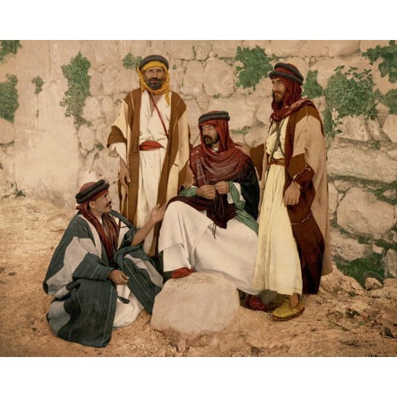 Print: Bedouin Group, Holy Land, circa 1890
