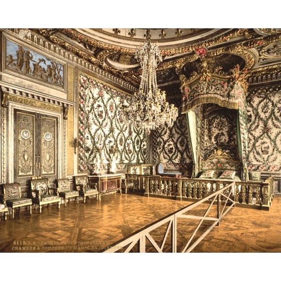 Print: Bedroom Of Marie Antoinette, Fontainebleau Palace, France, circa