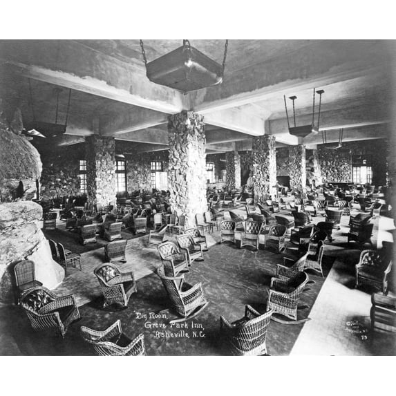 Print: Big Room, Grove Park Inn, Asheville, N.C., 1913