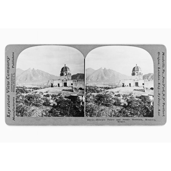 Print: Bishop's Palace And Saddle Mountain, Monterey Sic, Mexico, 1919