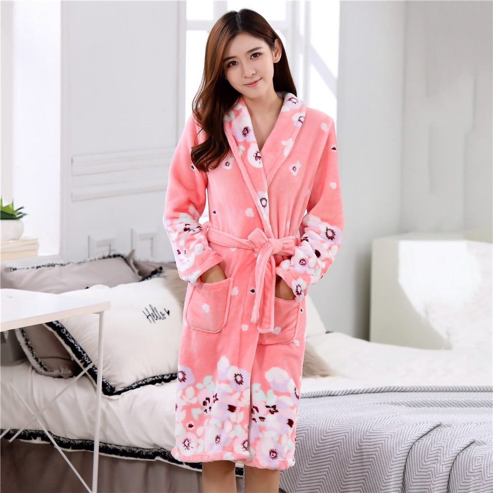 Print Black And White Cow Female Robe Home Clothing Nightwear Solid ...