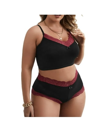 MAPALE Strappy Heart Appliqué Open Cup Bra & Panties Set in Red