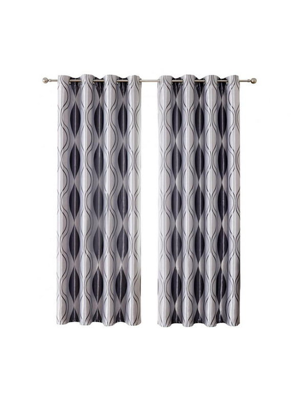 Print Blackout Room Darkening Thermal Insulated Grommet Lined Window Curtains