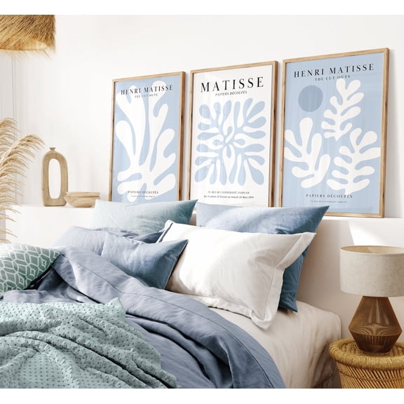 Print Blue Print Blue Gallery Wall Light Blue Gallery Wall Prints Trendy Museum Set 3 Unframed Paper Print 8x12